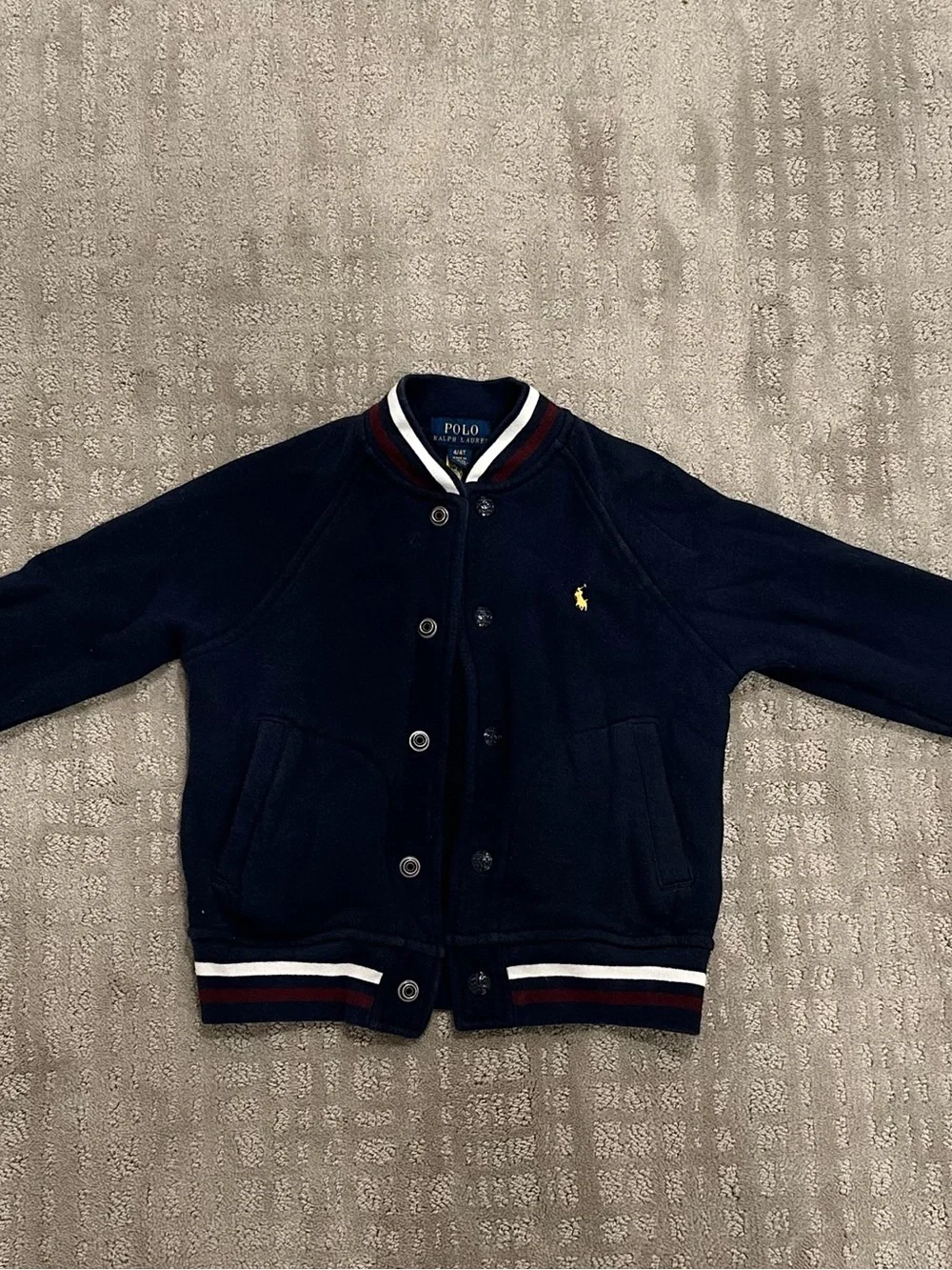 Polo Ralph Lauren Boys Navy Fleece Varsity Bomber Jacket 4T